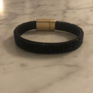 Black glittery beaded bracelet